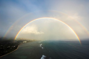 Rainbow over Oahu  Credit Steven Businger